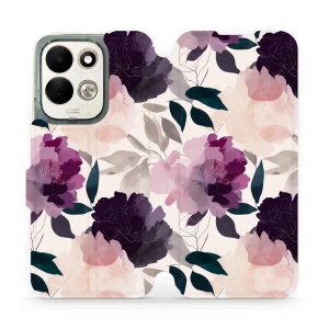 Flip pouzdro na mobil Xiaomi Redmi 17 - Mobiwear VB21S, akvarelové pivoňky