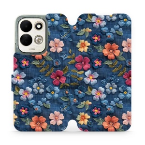 Flip pouzdro na mobil Xiaomi Redmi 17 - Mobiwear VB05S, květiny na denimu