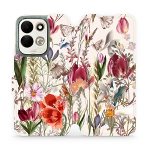 Flip pouzdro na mobil Xiaomi Redmi 17 - Mobiwear MP01S, rozkvetlá louka