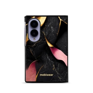 Lesklý kryt na mobil Samsung Galaxy Z Fold8 - Mobiwear Glossy G021G, černý a zlatavý mramor