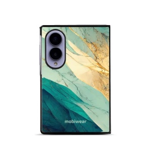 Lesklý kryt na mobil Samsung Galaxy Z Fold8 - Mobiwear Glossy G024G, zlatavý a zelenkavý mramor