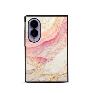 Lesklý kryt na mobil Samsung Galaxy Z Fold8 - Mobiwear Glossy G027G, růžový a zlatavý mramor