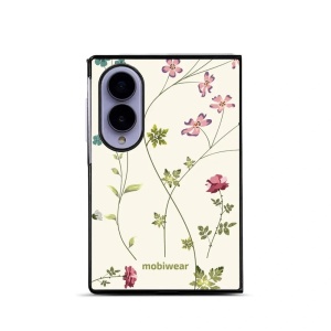 Lesklý kryt na mobil Samsung Galaxy Z Fold8 - Mobiwear Glossy G035G, tenké rostlinky s květy