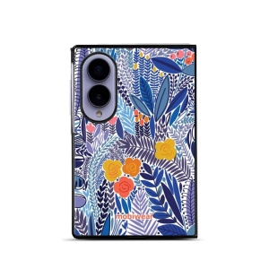 Lesklý kryt na mobil Samsung Galaxy Z Fold8 - Mobiwear Glossy G037G, modrá květena