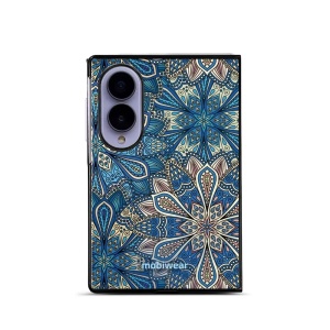 Lesklý kryt na mobil Samsung Galaxy Z Fold8 - Mobiwear Glossy G038G, modré mandala květy
