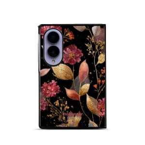 Lesklý kryt na mobil Samsung Galaxy Z Fold8 - Mobiwear Glossy G171G, zlatavé lístky a květy