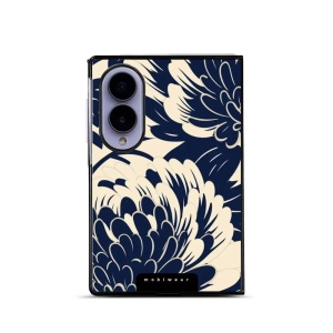 Lesklý kryt na mobil Samsung Galaxy Z Fold8 - Mobiwear Glossy GA40G, modré a béžové květy