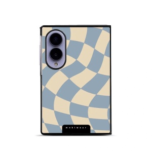 Lesklý kryt na mobil Samsung Galaxy Z Fold8 - Mobiwear Glossy GA59G, modrá a béžová šachovnice