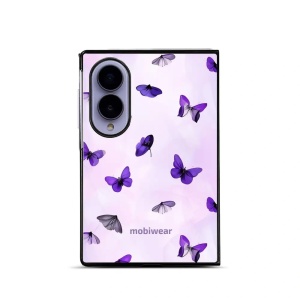 Lesklý kryt na mobil Samsung Galaxy Z Fold8 - Mobiwear Glossy GP77G, fialoví motýlci