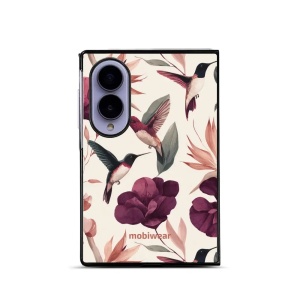 Lesklý kryt na mobil Samsung Galaxy Z Fold8 - Mobiwear Glossy GB07G, kolibříci v květinách