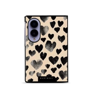 Lesklý kryt na mobil Samsung Galaxy Z Fold8 - Mobiwear Glossy GA51G, černá srdíčka