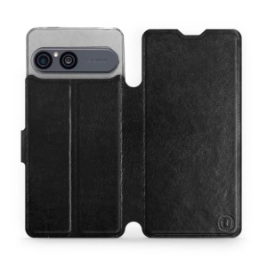 Flip pouzdro na mobil Sony Xperia 10 VII - Mobiwear černé a oranžové