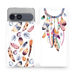 Flip pouzdro na mobil Sony Xperia 10 VII - Mobiwear M003S, lapač a barevná pírka