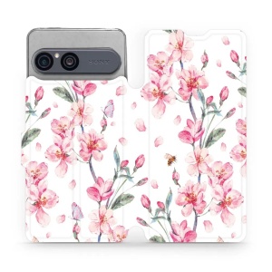 Flip pouzdro na mobil Sony Xperia 10 VII - Mobiwear M124S, růžové květy