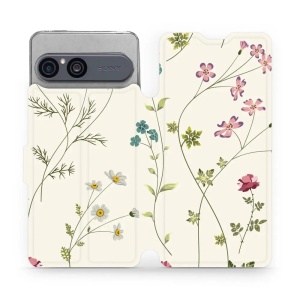 Flip pouzdro na mobil Sony Xperia 10 VII - Mobiwear MD03S, tenké rostlinky s květy
