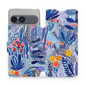 Flip pouzdro na mobil Sony Xperia 10 VII - Mobiwear MP03P, modrá květena