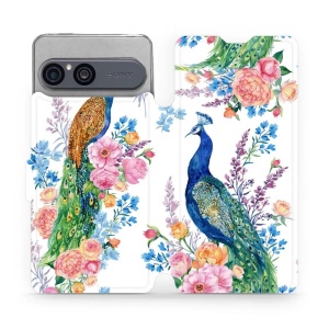 Flip pouzdro na mobil Sony Xperia 10 VII - Mobiwear MX08S, pávi
