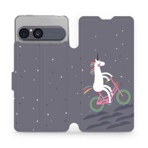 Flip pouzdro na mobil Sony Xperia 10 VII - Mobiwear V024P, jednorožec na kole