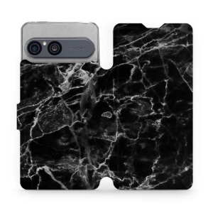 Flip pouzdro na mobil Sony Xperia 10 VII - Mobiwear V056P, černý mramor