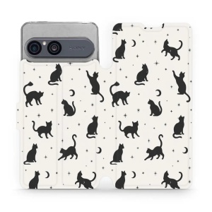Flip pouzdro na mobil Sony Xperia 10 VII - Mobiwear V162S, noční kočičky