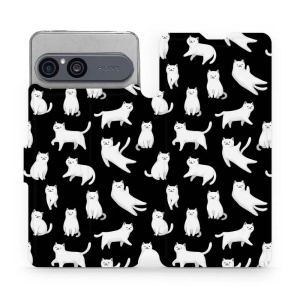 Flip pouzdro na mobil Sony Xperia 10 VII - Mobiwear V163S, bílé kočičky