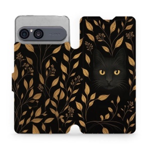 Flip pouzdro na mobil Sony Xperia 10 VII - Mobiwear V164S, černá kočka