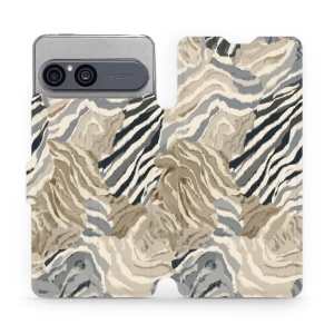 Flip pouzdro na mobil Sony Xperia 10 VII - Mobiwear V168S, pruhovaná malba