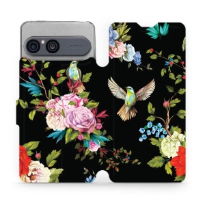Flip pouzdro na mobil Sony Xperia 10 VII - Mobiwear VD09S, ptáčci a květy