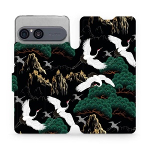 Flip pouzdro na mobil Sony Xperia 10 VII - Mobiwear VP16S, jeřábi