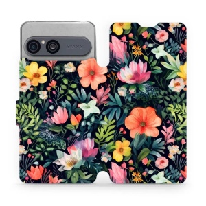 Flip pouzdro na mobil Sony Xperia 10 VII - Mobiwear VP48S, pestré kvítky