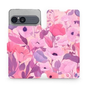 Flip pouzdro na mobil Sony Xperia 10 VII - Mobiwear VP74S, růžové květy snů