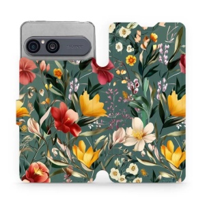 Flip pouzdro na mobil Sony Xperia 10 VII - Mobiwear VP71S, na zelené louce
