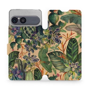 Flip pouzdro na mobil Sony Xperia 10 VII - Mobiwear VP05S, sukulenty