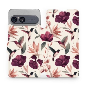 Flip pouzdro na mobil Sony Xperia 10 VII - Mobiwear VB07S, kolibříci v květinách