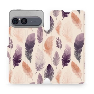 Flip pouzdro na mobil Sony Xperia 10 VII - Mobiwear VB08S, akvarelová pírka