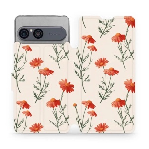 Flip pouzdro na mobil Sony Xperia 10 VII - Mobiwear VB13S, větvičky heřmánku