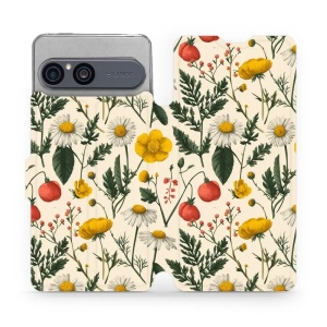 Flip pouzdro na mobil Sony Xperia 10 VII - Mobiwear VB14S, heřmánky a pryskyřníky