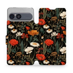 Flip pouzdro na mobil Sony Xperia 10 VII - Mobiwear VB15S, máky na černém