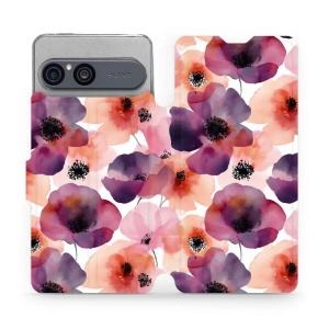 Flip pouzdro na mobil Sony Xperia 10 VII - Mobiwear VB20S, akvarelové máky