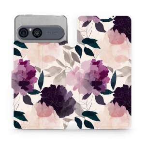 Flip pouzdro na mobil Sony Xperia 10 VII - Mobiwear VB21S, akvarelové pivoňky