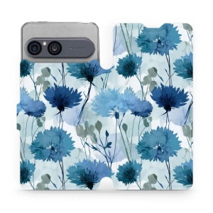 Flip pouzdro na mobil Sony Xperia 10 VII - Mobiwear VB23S, akvarelové chrpy