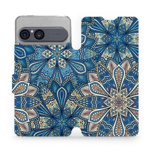 Flip pouzdro na mobil Sony Xperia 10 VII - Mobiwear V108P, modré mandala květy
