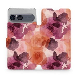 Flip pouzdro na mobil Sony Xperia 10 VII - Mobiwear VB24S, akvarelové růže