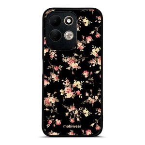 Lesklý kryt na mobil Xiaomi Redmi 17 - Mobiwear Glossy G039G, květy na černé