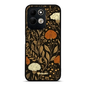 Lesklý kryt na mobil Xiaomi Redmi 17 - Mobiwear Glossy G174G, béžová a oranžová kvítka