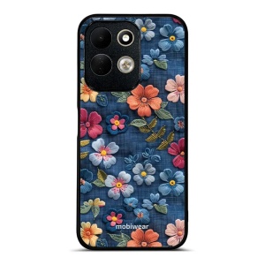 Lesklý kryt na mobil Xiaomi Redmi 17 - Mobiwear Glossy GB05G, květiny na denimu
