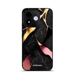 Lesklý kryt na mobil Xiaomi Redmi Note 17 - Mobiwear Glossy G021G, černý a zlatavý mramor