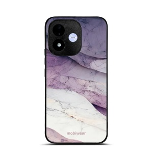 Lesklý kryt na mobil Xiaomi Redmi Note 17 - Mobiwear Glossy G028G, bílý a fialový mramor