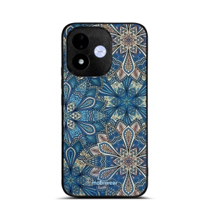 Lesklý kryt na mobil Xiaomi Redmi Note 17 - Mobiwear Glossy G038G, modré mandala květy