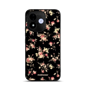 Lesklý kryt na mobil Xiaomi Redmi Note 17 - Mobiwear Glossy G039G, květy na černé